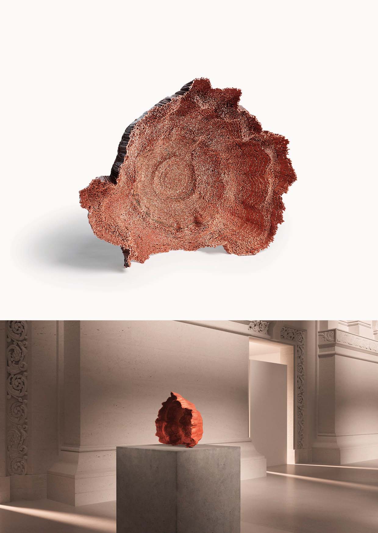 SPECIAL MENTION 2021:
DAVID CORVALÁN, CHILE, ‘DESÉRTICO II’, 2019, COPPER WIRE AND EPOXY RESIN.